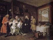 Group painting fashionable marriage of the dead countess William Hogarth